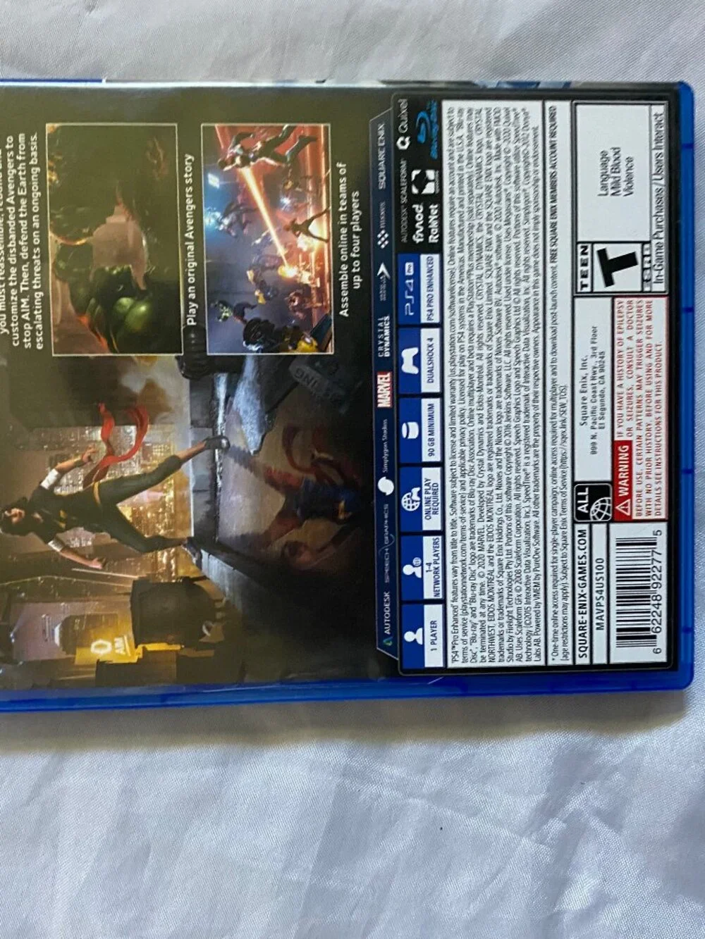 Marvels Avengers Playstation 4 Sony Video Game